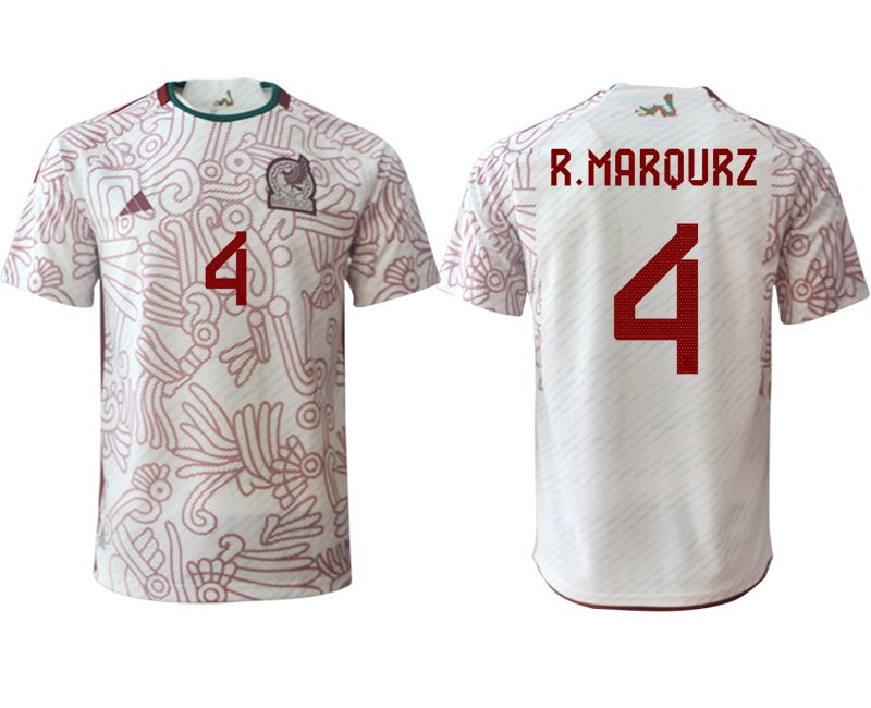 Men 2022 World Cup National Team Mexico away aaa version white #4 Soccer Jerseys->brazil jersey->Soccer Country Jersey